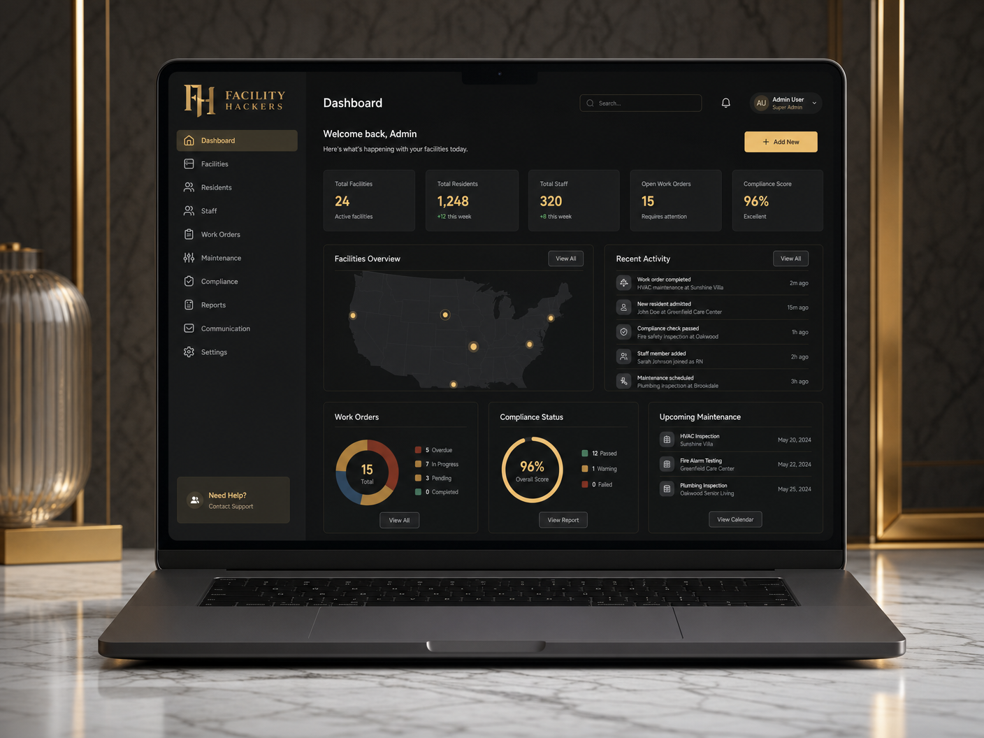 Facility Hackers website mockup