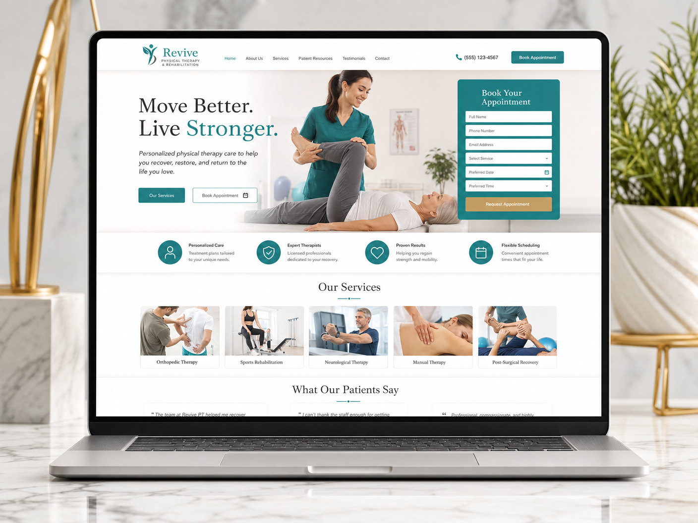 Innovative Physical Therapy Institute website mockup