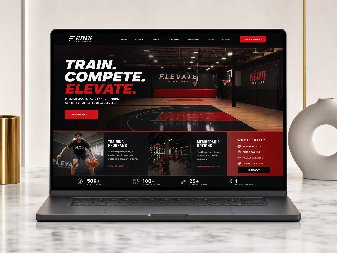 The Map Sports Facility website mockup